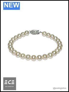 Freshwater Cultured Pearl Bracelet Sterling Silver Clasp 7 Inch Women
